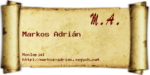 Markos Adrián névjegykártya